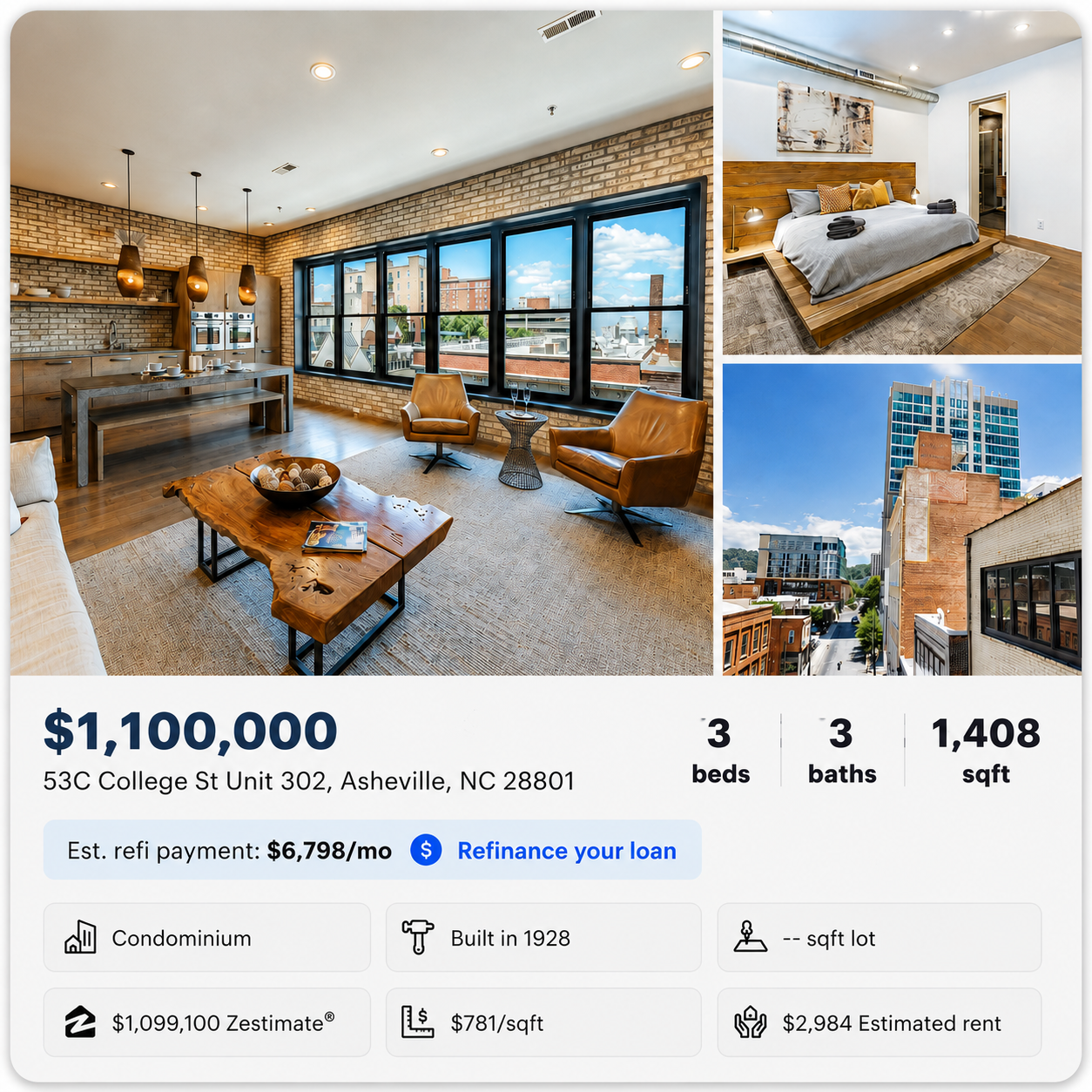 Closed listing graphic for 53C College Street Unit 302, Asheville, North Carolina