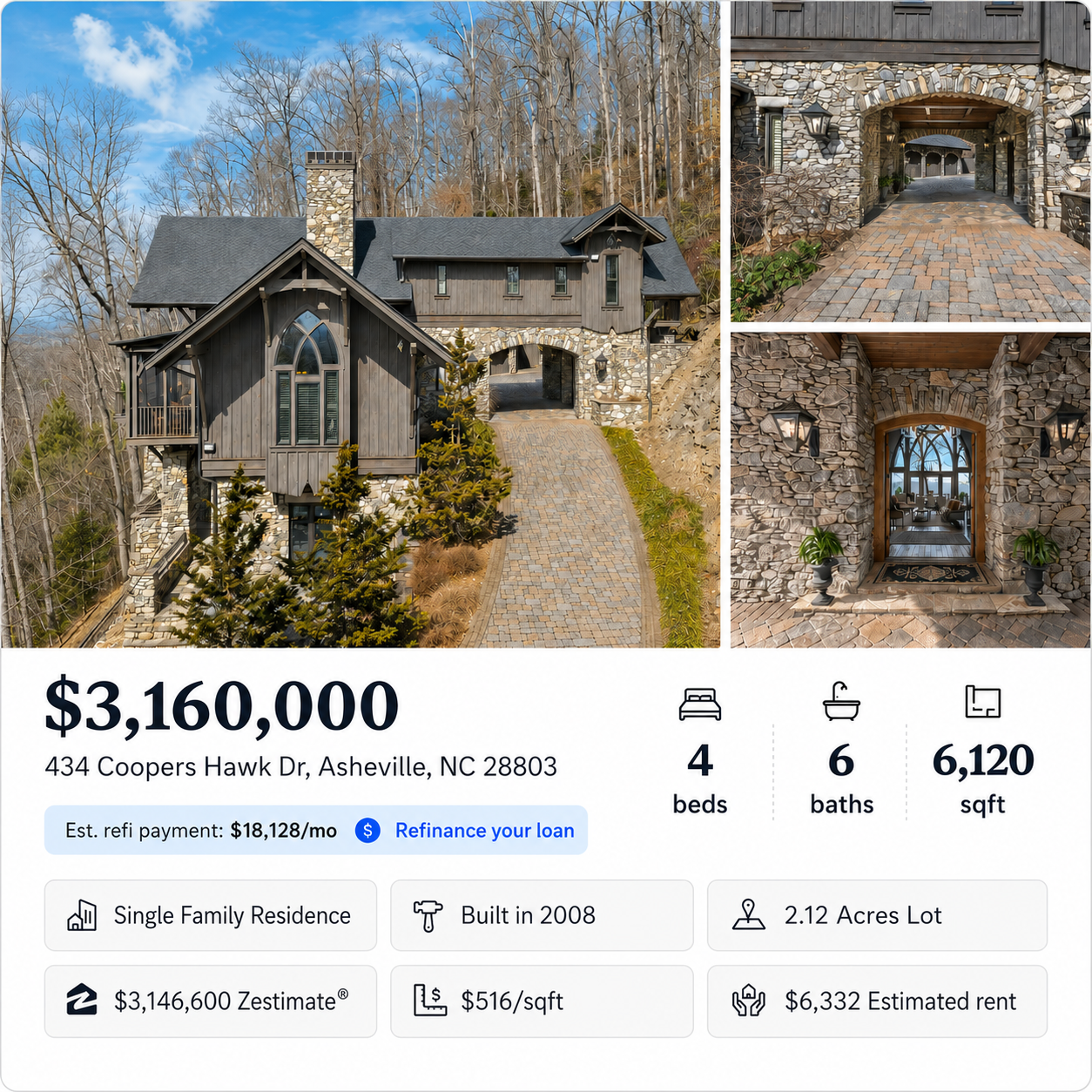 Closed listing graphic for 434 Coopers Hawk Drive, Asheville, North Carolina