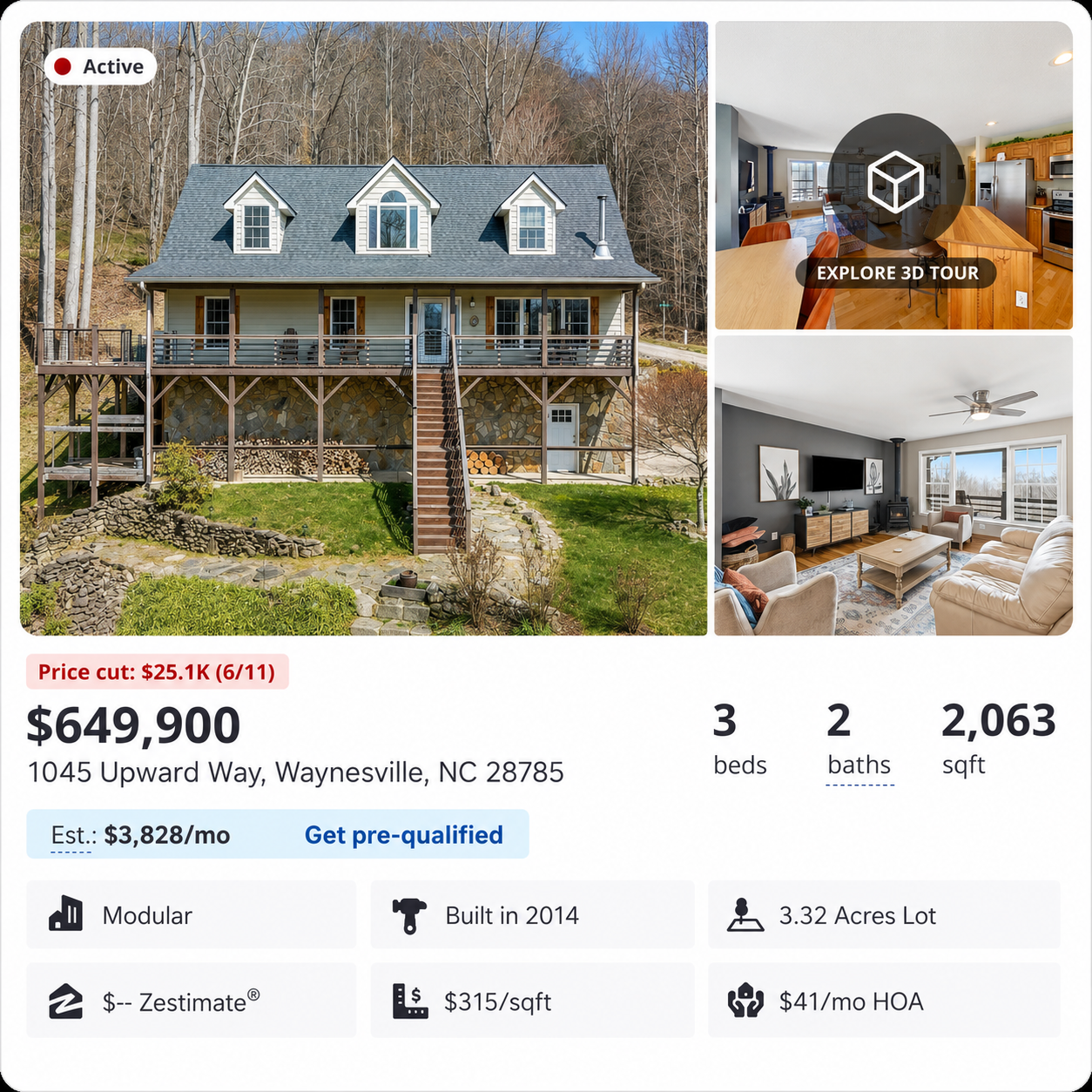 Closed listing graphic for 1045 Upward Way, Waynesville, North Carolina